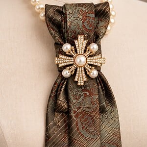 One of a kind handgemaakte stropdasketting barok style| Statement tie necklace | Upcycled tie jewelry