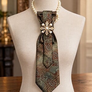 One of a kind handgemaakte stropdasketting barok style| Statement tie necklace | Upcycled tie jewelry