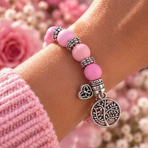 Pink Blossom armband handgemaakt