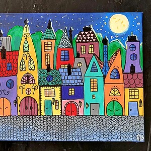 Schilderij 'Full moon' origineel acrylschilderij