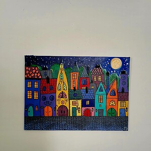 Schilderij 'Full moon' origineel acrylschilderij