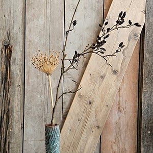 Sculpturale keramische vaas – Turquoise Lines
