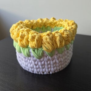 Set van 2 gele gehaakte mandjes | Babykamer opbergset