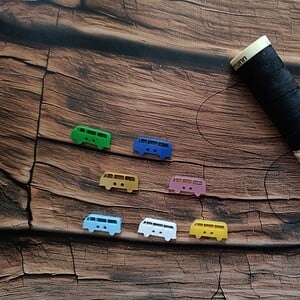 set VW bus knoopjes kleur