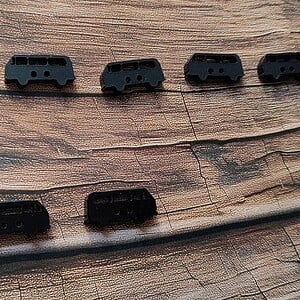 set VW bus knoopjes zwart