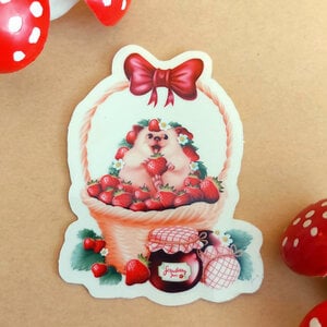 Strawberryhog sticker Transparant / Glanzend 6.1x8 cm