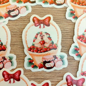 Strawberryhog sticker Transparant / Glanzend 6.1x8 cm