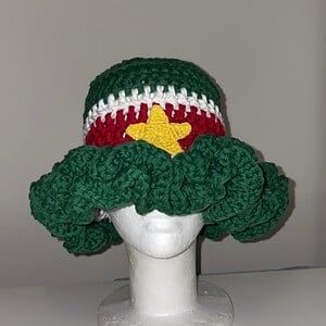 Suriname Crochet double ruffel buckethat