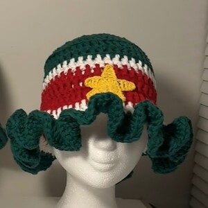 Suriname Crochet  ruffel buckethat