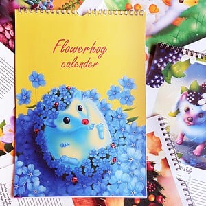 Verjaardags kalender bloemen egels A4