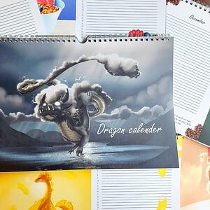 Verjaardags Kalender draken A4