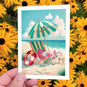 Wenskaart Axolotl beach, A6