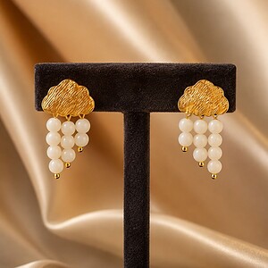 Witte Sea Bamboo Statement Oorbellen