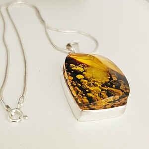 β¨ Zilveren 925 Ketting met Baltische Amber β Uniek Sieraad
