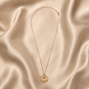 Zilveren Ketting met Zonhanger – 18K Verguld | Minimalistische Gouden Damesketting