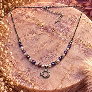 Amethyst Glow ketting – Glasparels & facetkralen