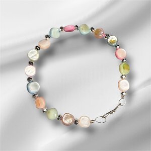 Armband van iriserende schelp - 19 cm