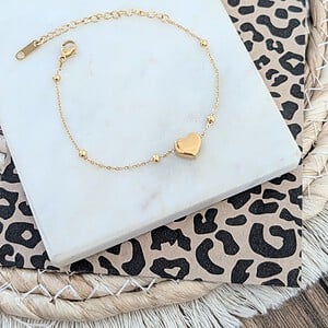 Big heart armband RVS