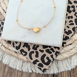 Big heart armband RVS