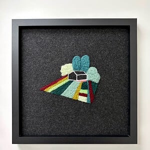 Black Garden – Uniek handgemaakt wollen wandkunstwerk