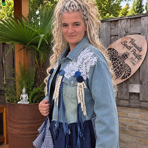 Boho Lace Denim Jacket – One of a Kind