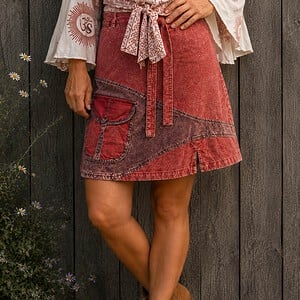 Boho Patchwork Korte Rok â 100% Katoen â Festival Style