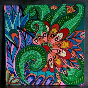 Canvas 'Varens' 25x25 origineel acrylschilderij