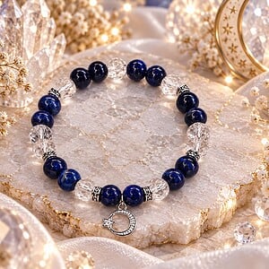 Celeste damesarmband – Bergkristal & Lapis Lazuli