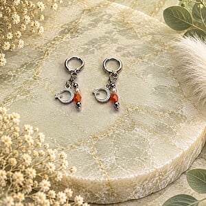 Coral Bloom ringoorbellen – Glasparels & facetkralen