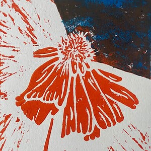 Flower power linoprint