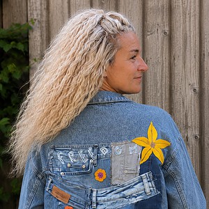 Freedom & Love – One of a Kind Upcycled Denim Festival Jacket