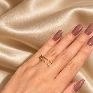 Geometrische Gouden Ring – 925 Sterling Zilver met 18K Goud Verguld | Verstelbare Statement Ring – Cleopatra's World
