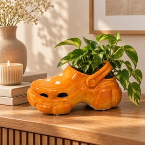 Grappige bloempot Crocs-klomp oranje