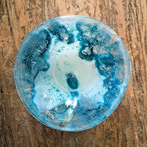 Handgemaakt glazen schaaltje voor tapas, sieraden, kleine items.