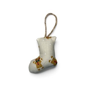 Handgemaakte kerstsok kersthanger 8 cm – Delftsblauw borduurwerk 4