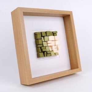 Kunstobject - De Groene Stad - papier - groen - creme