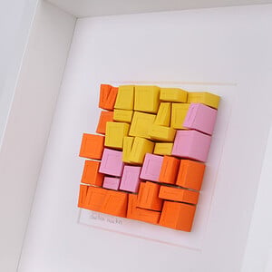 Kunstobject - Tulp -papier - geel - oranje