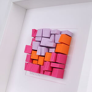 Kunstobject - Tulp -papier - lila - roze