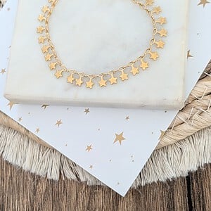 Lovely Gold Star armband RVS