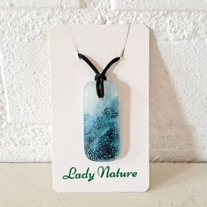 Oceaan - zee hanger ketting: handgemaakt blauw wit glazen zeesieraad, op zee geïnspireerd betekenisvol cadeau
