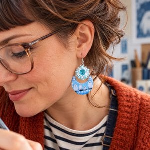 Poolavontuur & Berenknuffels, handgemaakte winterse oorbellen met kristal