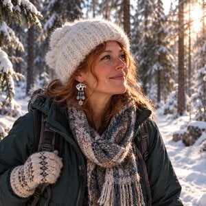 Poolberen & Pootafdrukken, winterse oorbellen met ijsberen en sneeuwvlokken