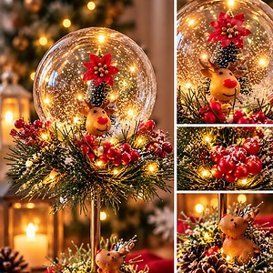 Rudolph’s Winter Globe - Handgemaakte Kerstdecoratie met Verlichting.