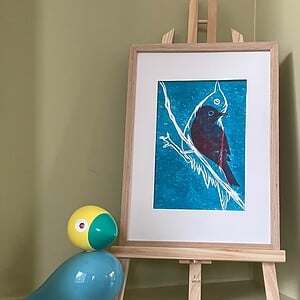 Shadow bird linoprint