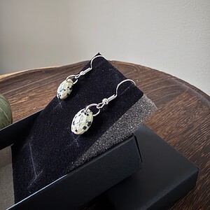 Stainless steel oorbellen met natuursteen hanger