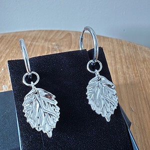 Stainless steel zilverkleurige oorbellen met herfstbladbedel🍂