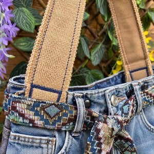 Upcycled Denim Schoudertas – Boho Details – One of a Kind