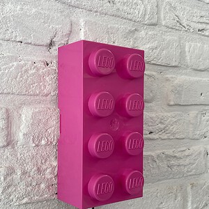 Wandlampje LEGO - donker roze