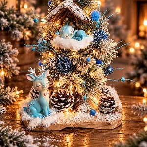 Winterdroom – Handgemaakt Kersttafereel met Hertjes & Verlichting
