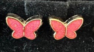 Roze vlinder oorbellen